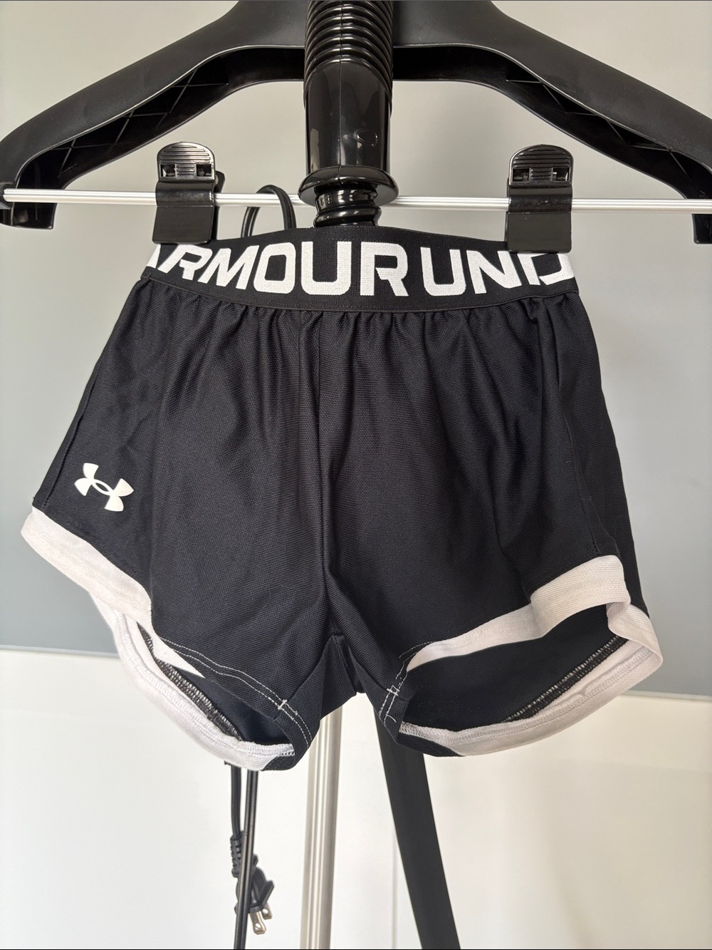Under Armour Black Shorts with White Trim and Logo